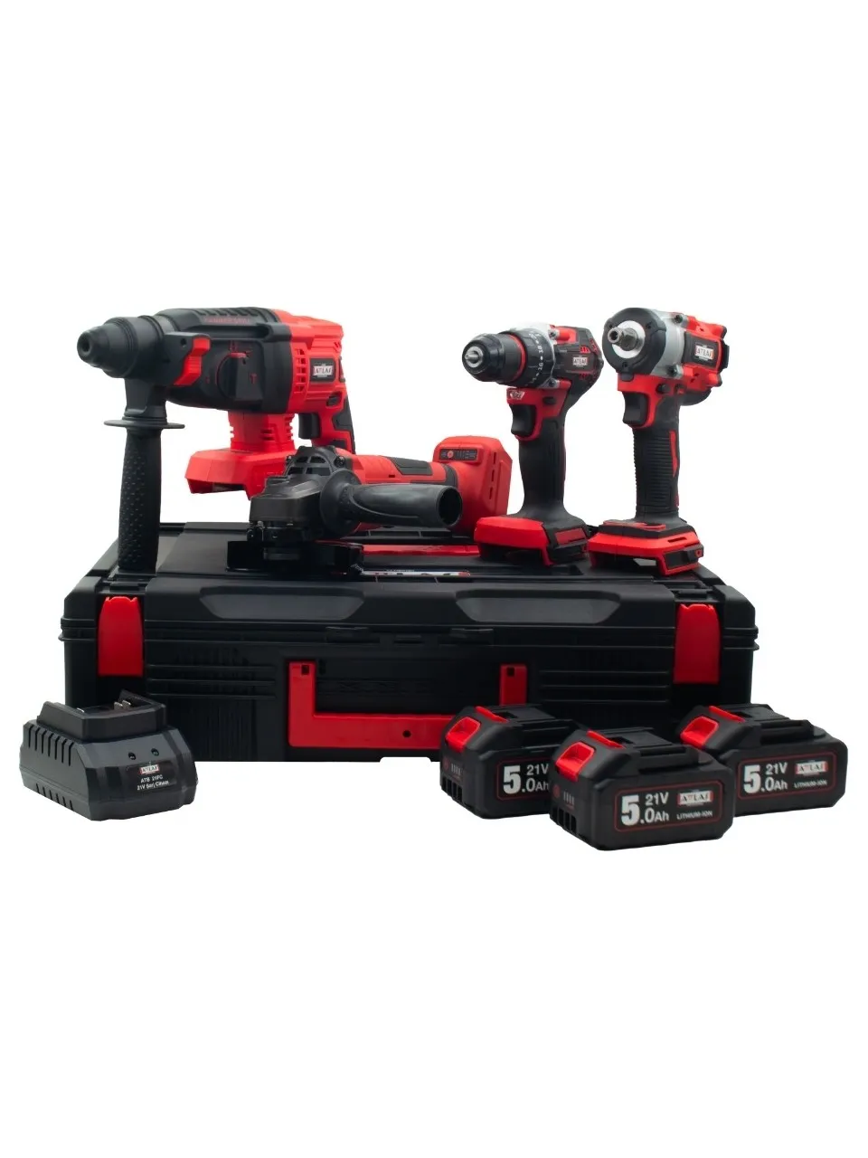  A0104171	 ATTLAS ATB 21 4’LÜ KÖMÜRSÜZ KOMBO SET (MATKAP+TAŞLAMA+KIRICI DELİCİ+SOMUN SIKMA)