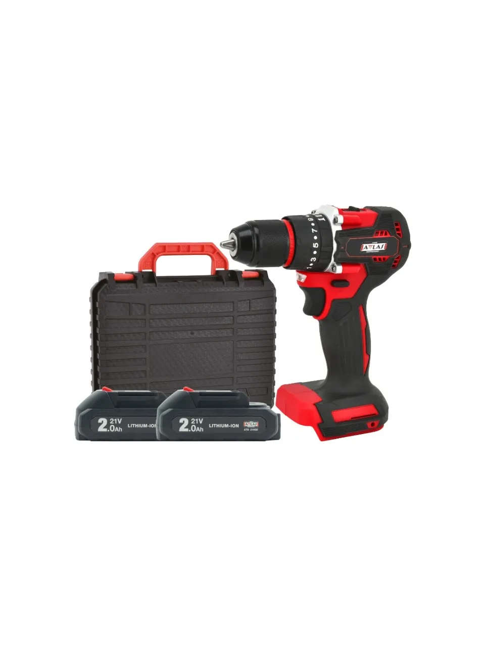  A0104075 ATTLAS ATB 21 BLPD-202C AKÜLÜ KÖMÜRSÜZ DARBELİ MATKAP 2X 2.0 AH - ÇANTALI